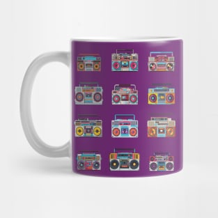 12 Colorful Boomboxes from the 1980s Mug